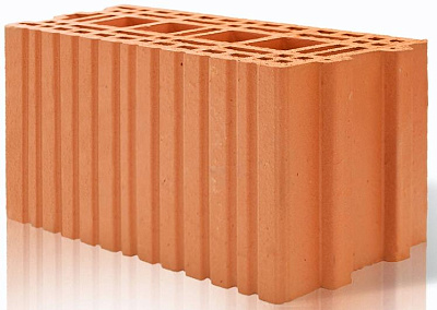 Картинка Кирпич - Строительный кирпич Камень рядовой пустотелый 8,98 НФ : М-200 размером 200x400x219. Цвет красный, производство ЛСР 